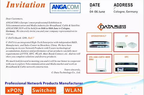 Welcome To Visit C-Data At ANGACOM2019