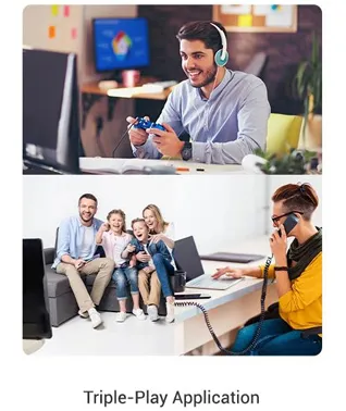 hfc optical amplifier for triple-play application